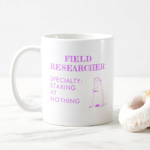 Funny Prairie Dog Field Researcher Purple Design Coffee Mug