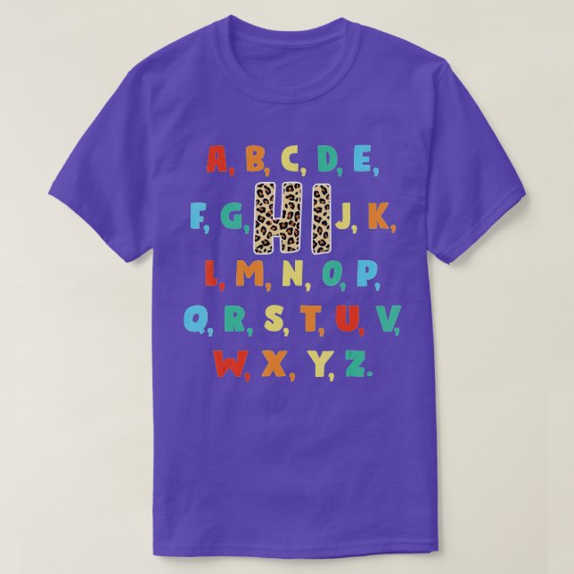 Funny Pre K Kindergarten Hi Alphabet Back To Schoo T-Shirt (Design Front)