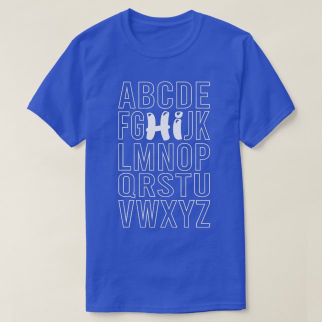Funny Pre K Kindergarten Hi Alphabet Back To Schoo T-Shirt (Design Front)