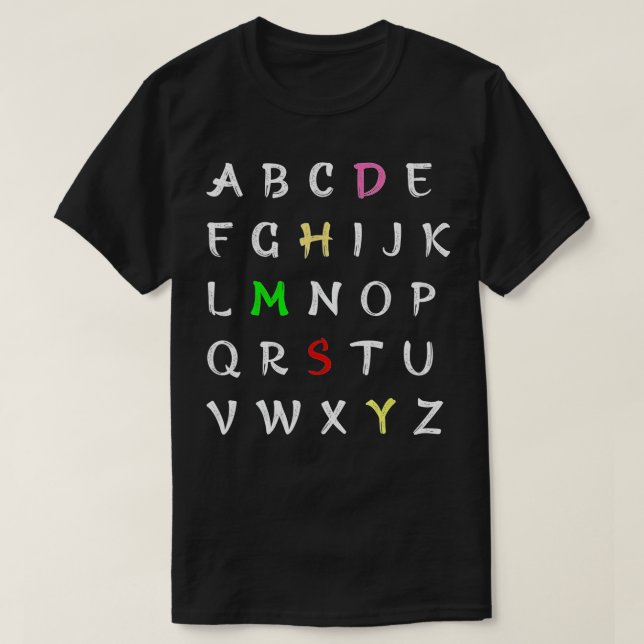 Funny Pre K Kindergarten Hi Alphabet Back To Schoo T-Shirt (Design Front)