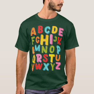 Funny Pre K Kindergarten Hi Alphabet Back To Schoo T-Shirt