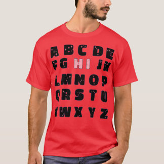 Funny Pre K Kindergarten Hi Alphabet Back To Schoo T-Shirt