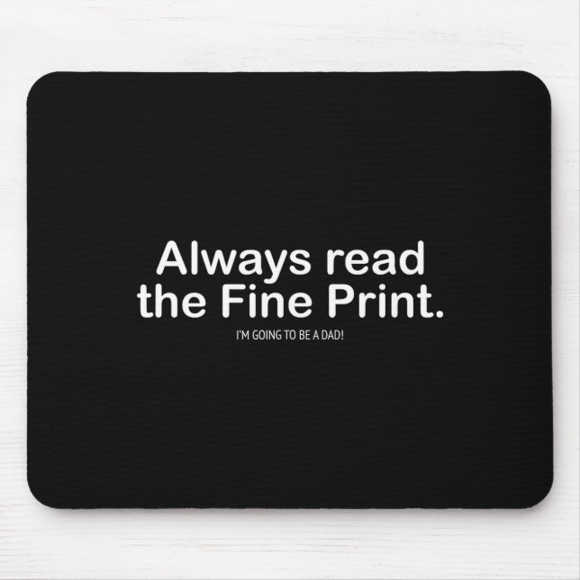 Funny Pregnancy Announcemen For New Dads  Mouse Mat (Front)