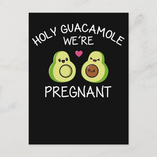 Funny Pregnancy Announcement Avocado Joke Postcard (Front)