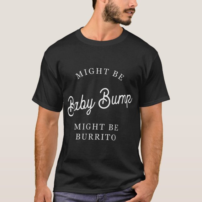 Funny Pregnancy Announcement Baby Bump Gift Expect T-Shirt (Front)