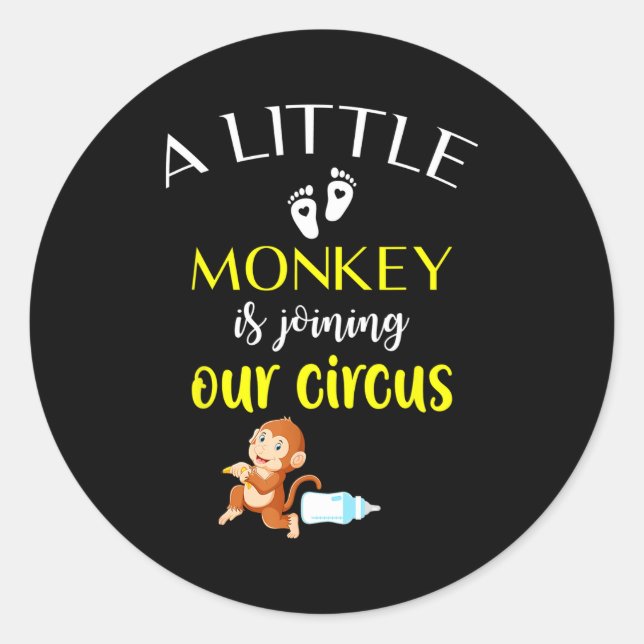 Funny Pregnancy Announcement New Baby Reveal  Classic Round Sticker (Front)