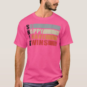 Funny Pregnancy Reveal Quote So Happy I Have Twins T-Shirt