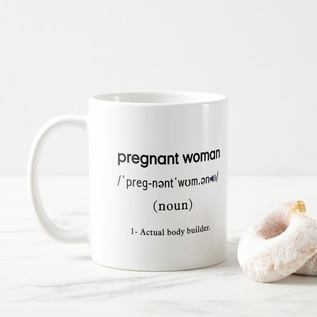 funny pregnant woman definition coffee mug (With Donut)