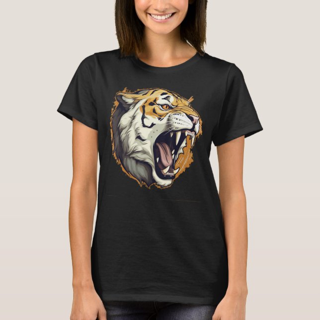 Funny prehistoric Sabertooth for Animals and Mammo T-Shirt (Front)