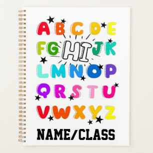 Funny PreK Kindergarten Hi Alphabet Back To School Planner