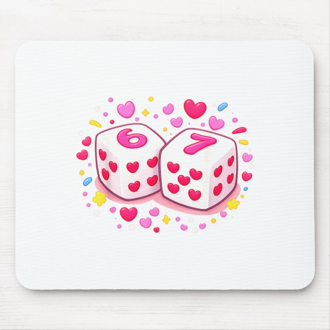Funny Preppy 67 Valentine Six Seven Dice 6 7 Men W Mouse Mat (Front)