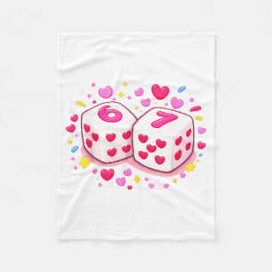 Funny Preppy 67 Valentine Six Seven Dice 6 7 Women Fleece Blanket