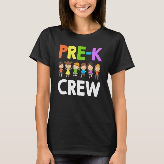 Funny Preschool Teacher For Pre K Crew T-Shirt (Front)