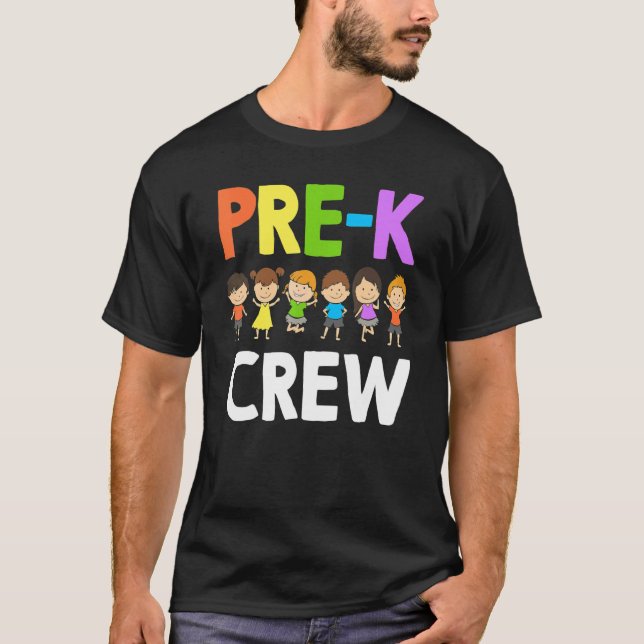 Funny Preschool Teacher For Pre K Crew T-Shirt (Front)