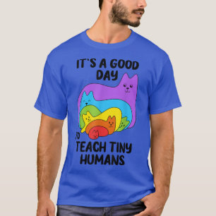 Funny Preschool Teacher Teach Tiny Humans Rainbow T-Shirt