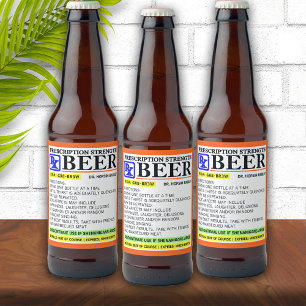 Funny Prescription Beer Bottle Label