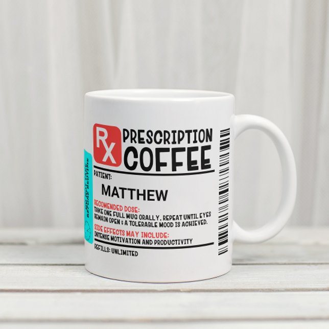 Funny Prescription Coffee Label Personalized   Travel Mug (Creator Uploaded)