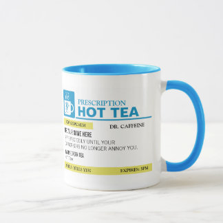 Funny Prescription Hot Tea - Light Blue Mug