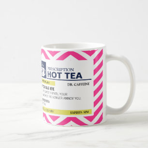 Funny Prescription Hot Tea with custom Monogram Coffee Mug