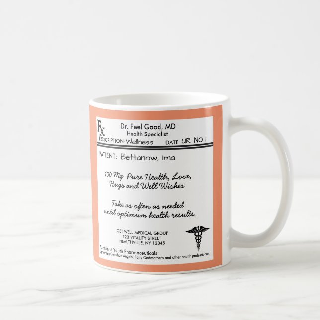 Funny Prescription Pad RX Coffee Mug (Right)