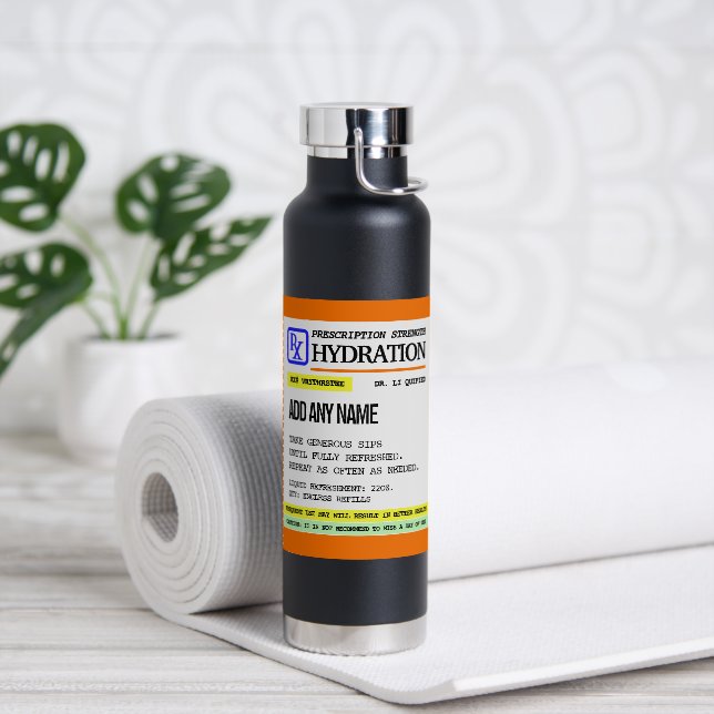 Funny Prescription Strength Water Bottle (Yoga)