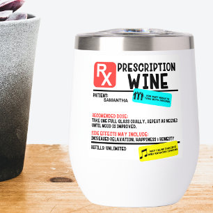 Funny Prescription Wine Personalised name