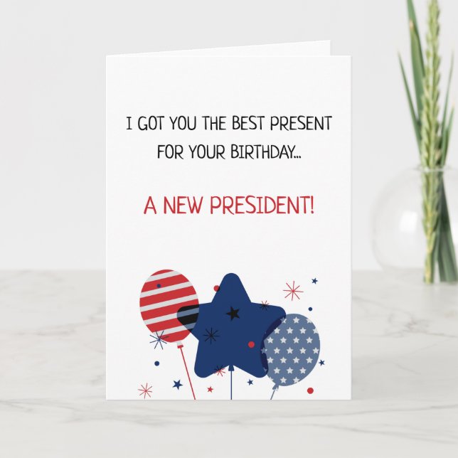 Funny president day america patriotic birthday card (Front)