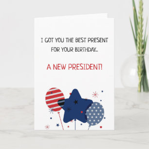 Funny president day america patriotic birthday card
