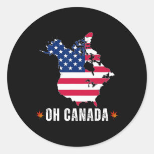Funny President Donald Trump Oh Canada Usa America Classic Round Sticker