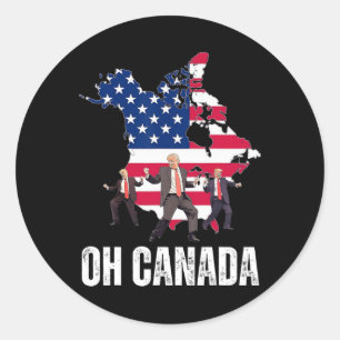 Funny President Donald Trump Oh Canada Usa America Classic Round Sticker