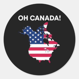 Funny President Donald Trump Oh Canada Usa America Classic Round Sticker