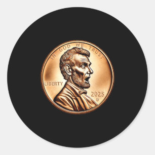 Funny President Lincoln Penny Coin Collector Desig Classic Round Sticker