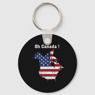 Funny President Trump Saying Oh Canada Map America Key Ring