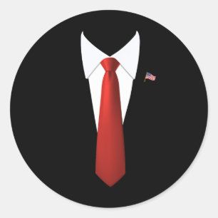Funny President Trump Suit Lazy Halloween Costume Classic Round Sticker