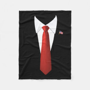 Funny President Trump Suit Lazy Halloween Costume Fleece Blanket