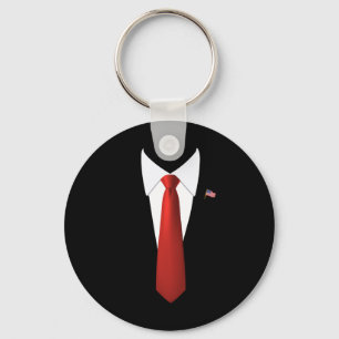 Funny President Trump Suit Lazy Halloween Costume  Key Ring