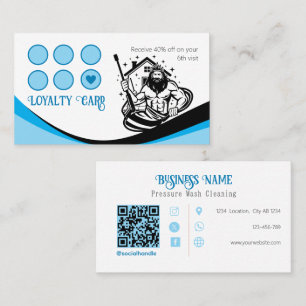 Funny Pressure Wash Cleaning Business Loyalty Card