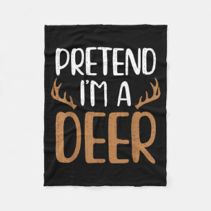 Funny pretend a deer reindeer christmas xmas fleece blanket