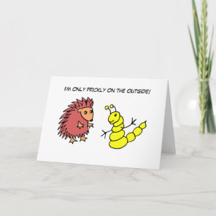 Funny Prickly Hedgehog Glowworm Cartoon Card