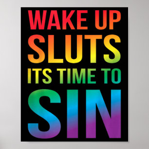 Funny Pride Adult Wake Up S Its Time To Sin Lgbtq Poster