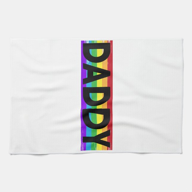 Funny Pride Daddy - Proud Gay Lesbian LGBT Gift Fa Tea Towel (Horizontal)