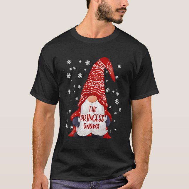 Funny Princess Gnome Family Matching Christmas Gif T-Shirt (Front)