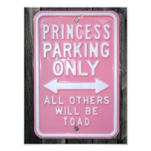 Funny Princess Parking Only sign
