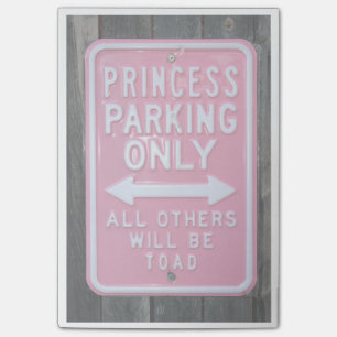 Funny Princess Parking Only sign Post-it Notes