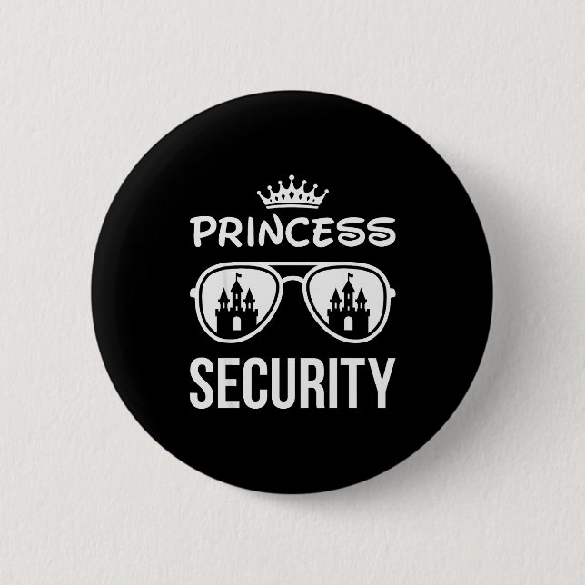 Funny Princess Security Design Castle Sungles Fami 6 Cm Round Badge (Front)