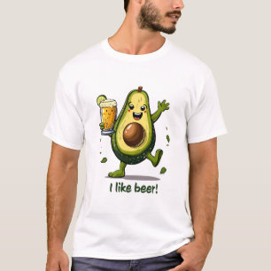 funny print with a green cartoon avocado character T-Shirt