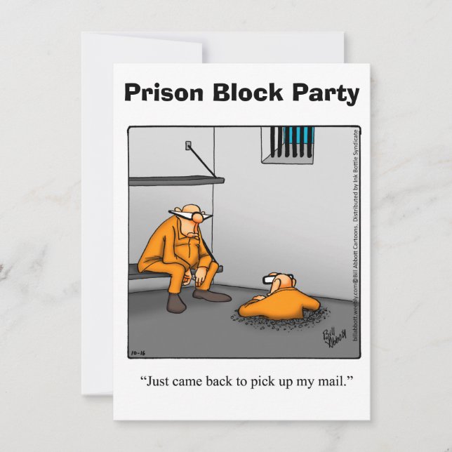 Funny Prison Block Party Invitations (Front)