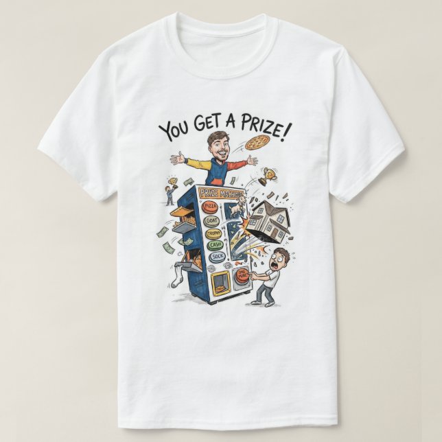 Funny Prize Challenge Cartoon  T-Shirt (Design Front)