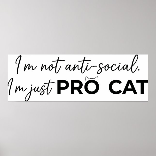 Funny Pro Cat Anti-Social Introvert  Poster (Front)