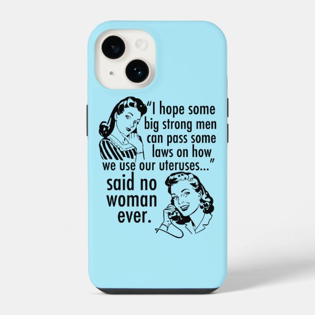 Funny Pro Choice Retro Feminist Political Cartoon iPhone Case (Back)